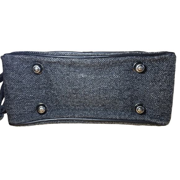 Vintage Pierre Cardin Gray Black Tweed Carry On Shoulder Bag with Strap Unisex - Picture 7 of 7